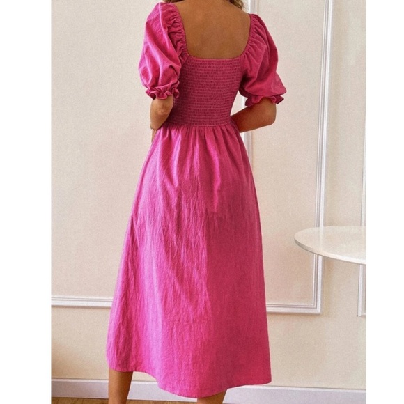 Shirred split hem A line dress - Picture 5 of 15